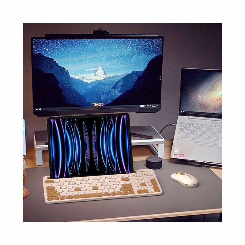 MICROPACK Lifestyle 2.4g+bluetooth Wireless Keyboard And Mouse Combo - Cream KM-238W-EN-CR-image 10