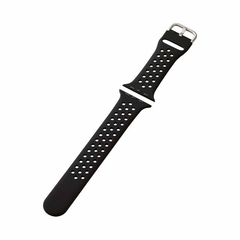 ELECOM Apple Watch Band 42-49 Mm Silicone (black) AW-45BDSCNBK-image 1