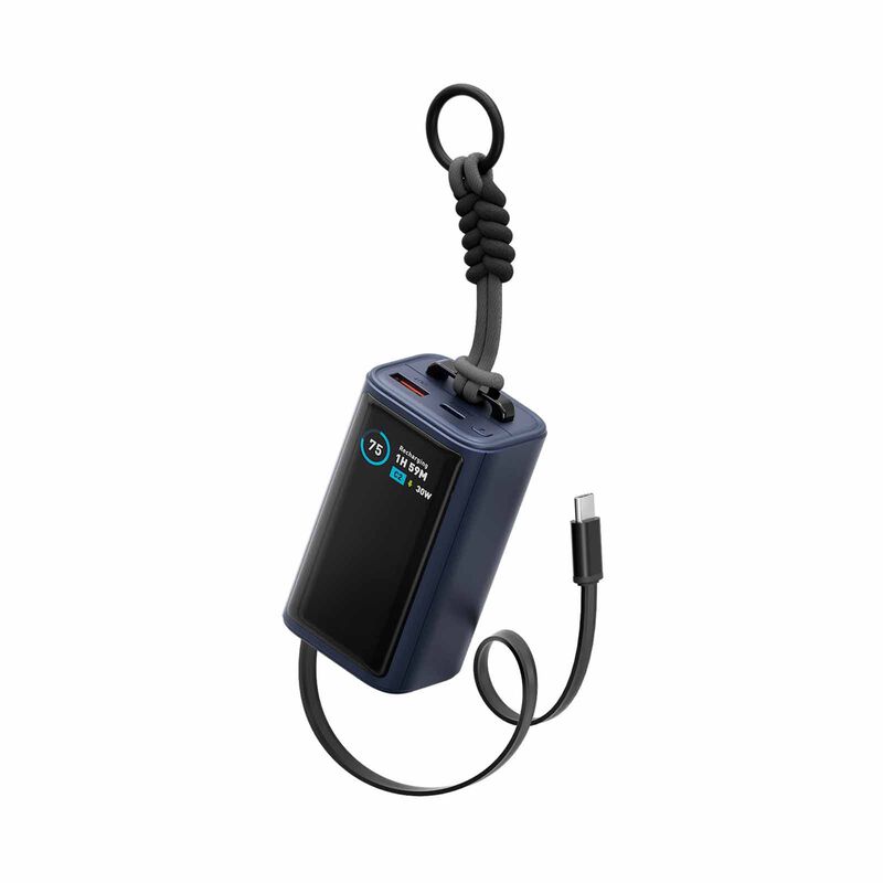 ENERGEA Compac Arc 45, 10000mah Powerbank With Built In 70cm Usb-c Cable Pd45w - Blue CP45-ARC10K-BLU-image 1