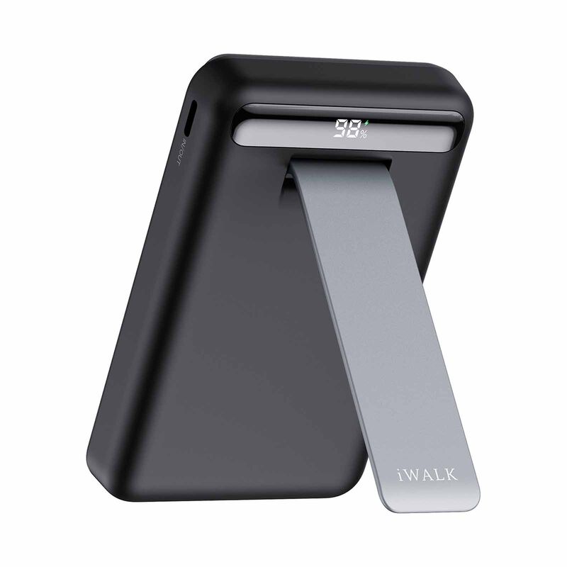 IWALK Powerstand 10000mah Qi2 Magnetic Wireless Fast Charger With Multi-angle Adjustable Stand Black MXB014-001A-image 9