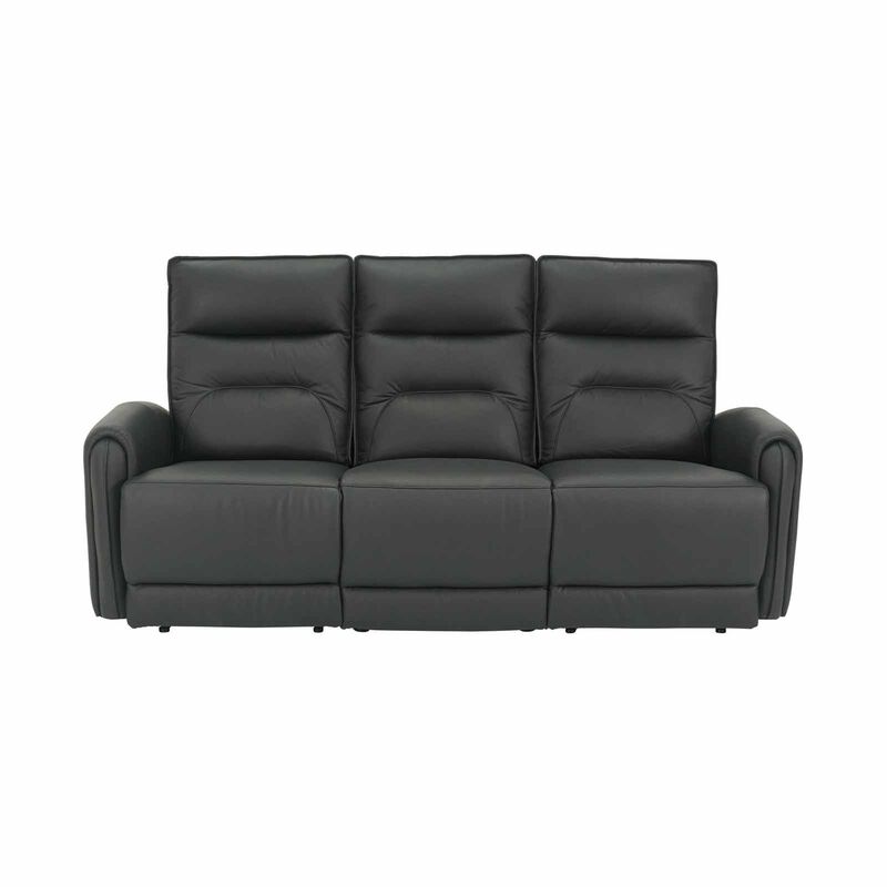 SOLOTTI 3rr-m Seater (hl) Black Half Leather Sofa RONICA-image 1