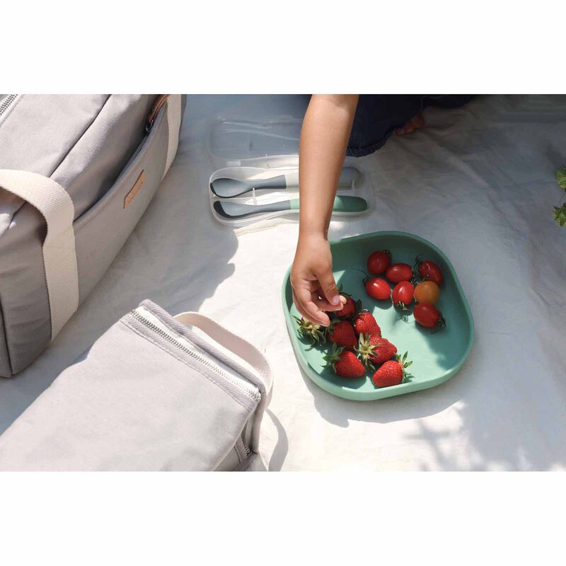 BEABA Silicone Spoons Two-tone Travel Set With Case - Mineral/sage Green (online) 1ST STAGE-image 5