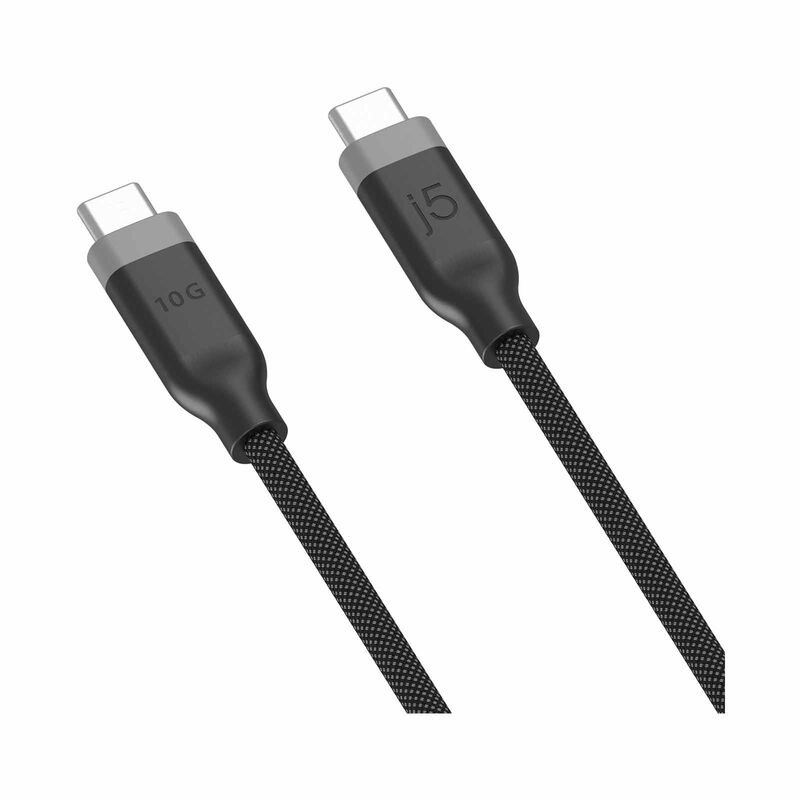 J5CREATE Usb-c 10gbps/60w Ultra Soft Double-braided Fast Charging Cable (black) JUCX19L12B-image 3