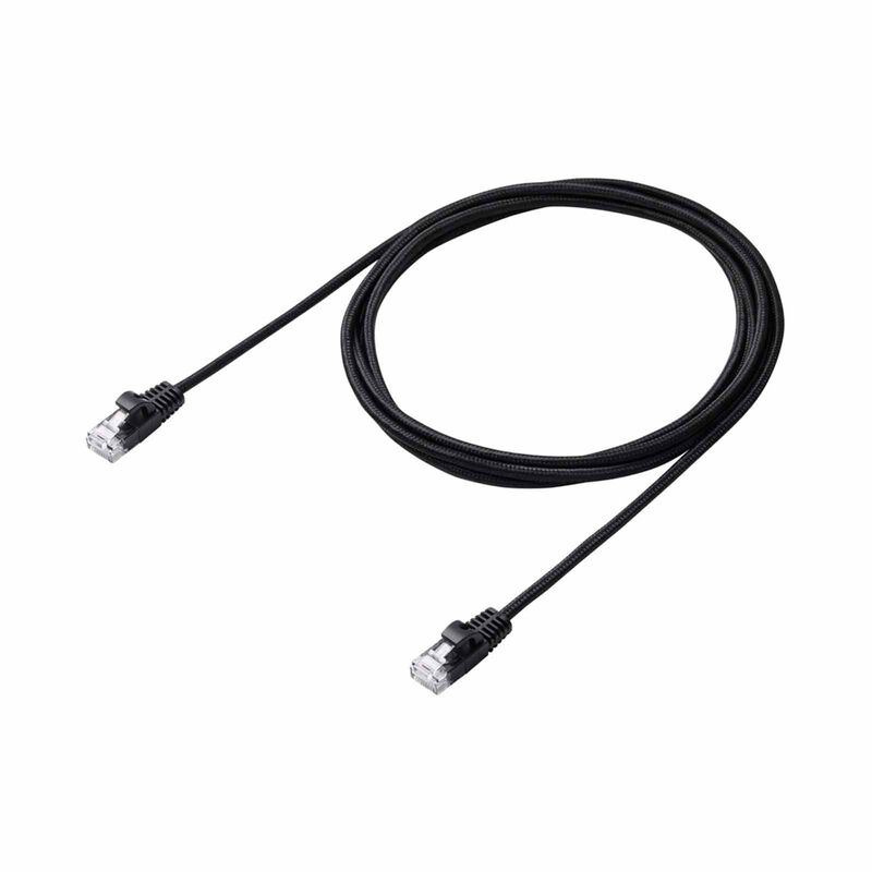 ELECOM Cat 6a Lan Cable Mesh 2m - Black LD-GPAM/BK20-image 4