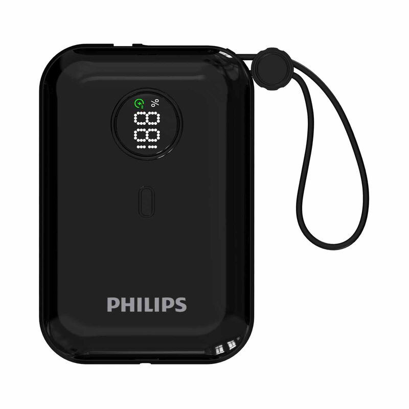 PHILIPS Powerbank 10000mah Super Mini Series With Cable 2c Black DLP2228CB/00-image 1