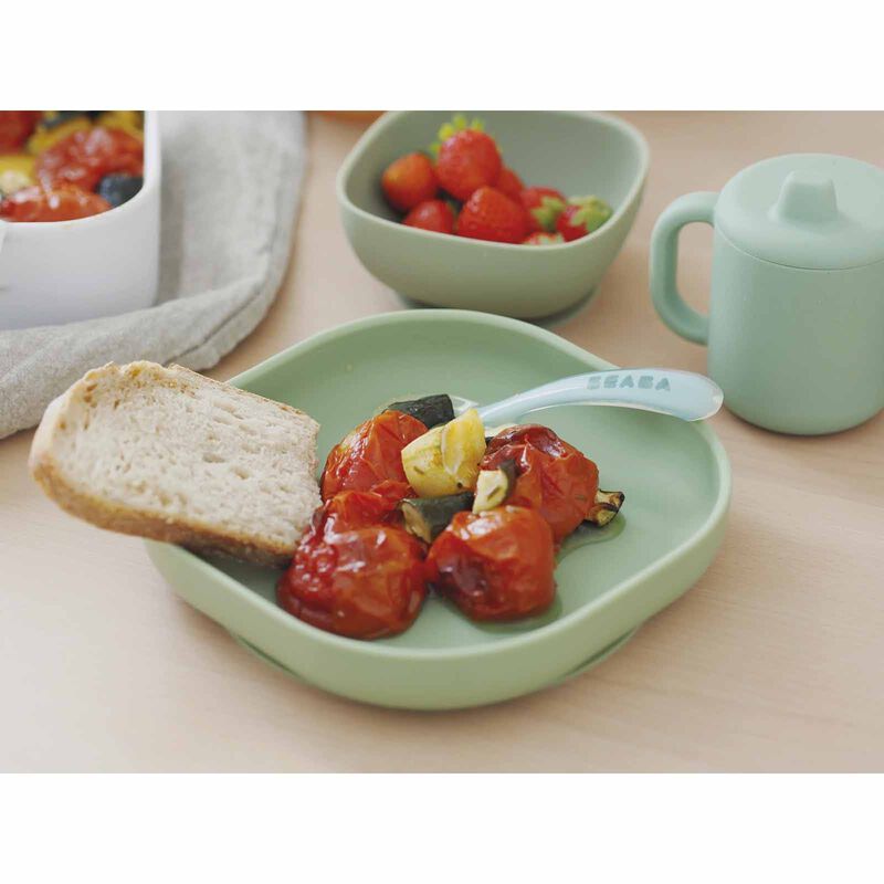 BEABA Suction Plate - Sage Green (online) SILICONE-image 5