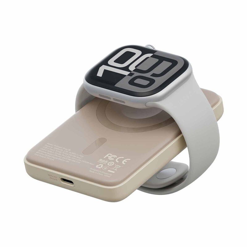 BAZIC Gopower Snap 5k, 3in1 5000mah Wireless Powerbank With Apple Watch Charger - Latte GPW-SNAP5K-BRN-image 3