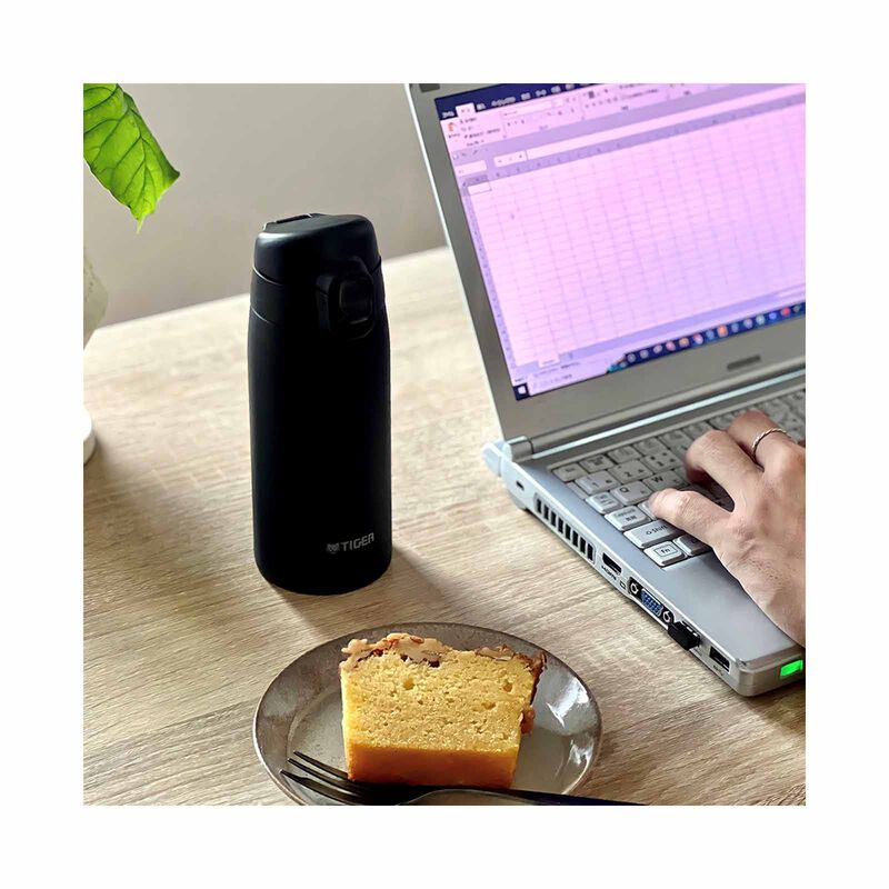 TIGER 0.35lt Push-button Lid Stainless Steel Bottle (stone Black) MCT-K035 (KK)-image 3