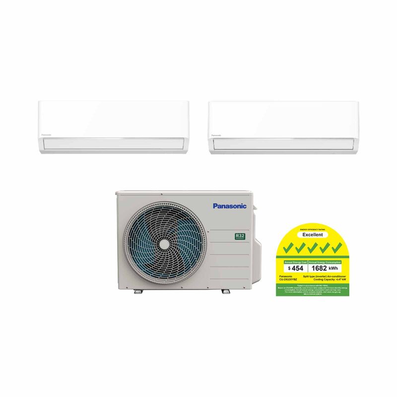 PANASONIC Panasonic 20k Condenser Bkz Series System 2 (9000btu X2) CU-2XU20YBZ + CS-XU9BKZW X 2-image 1