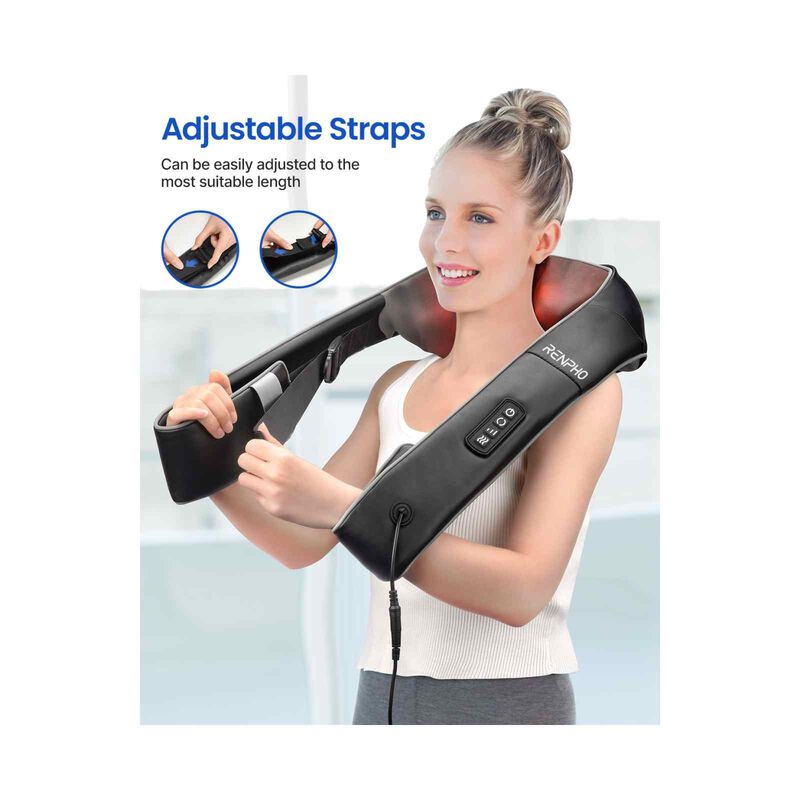 RENPHO Shiatsu Neck And Shoulder Massager With Adjustable Strap SNM066-BK-image 3