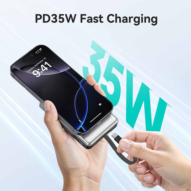 MAZER Powercharge Link 10000mah Pd35w With Built-in C-cable Powerbank - Blackgrey M-PC35L10V3-BG-image 7