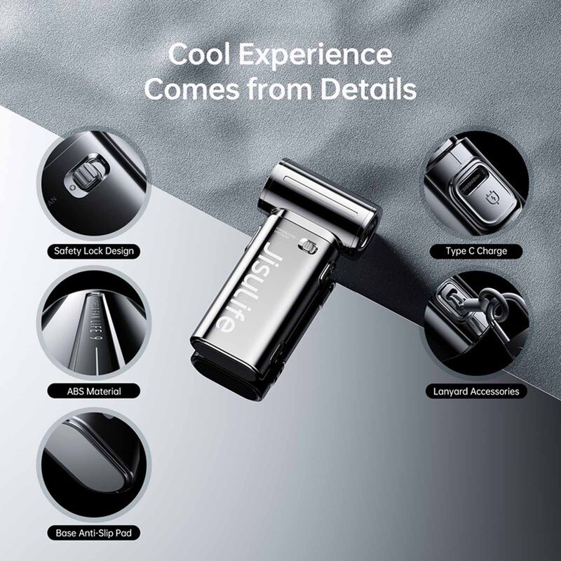 JISULIFE Handheld Fan Life9 5000mah-chrome LIFE9-5000-CHROME-image 4