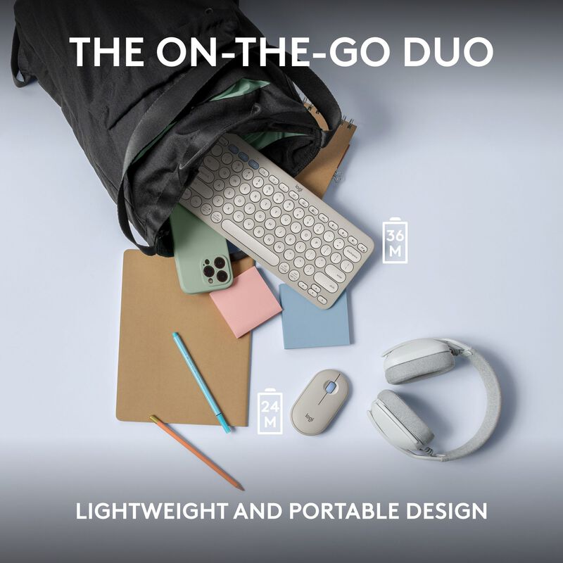 LOGITECH Pebble 2 Combo - Tonal Sand (1y) 920-012191-image 2