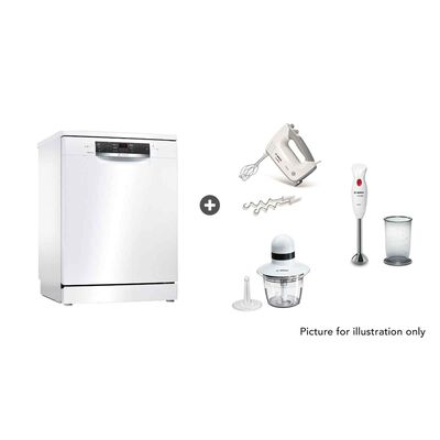 BOSCH Bundle Dishwasher+ergomix Hand Mixer+hand Blender+universal Processor SMS46GW01P+MFQ36400+MMR08A1+MSM24100