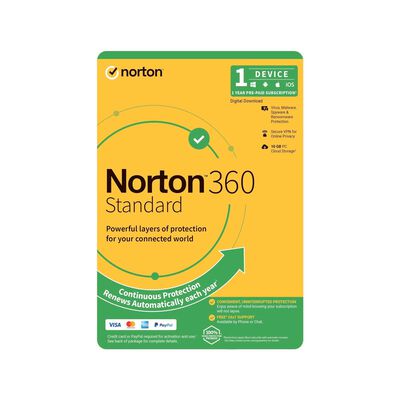 NORTON 360 Standard For Sg 10gb Ap 1 User 1 Device 12mo 21432826