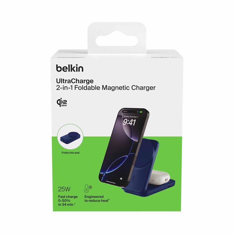 BELKIN Qi2.2 25watt 2-in-1 Wireless-charger Sq - Blue WIZ038MYBL-image 3
