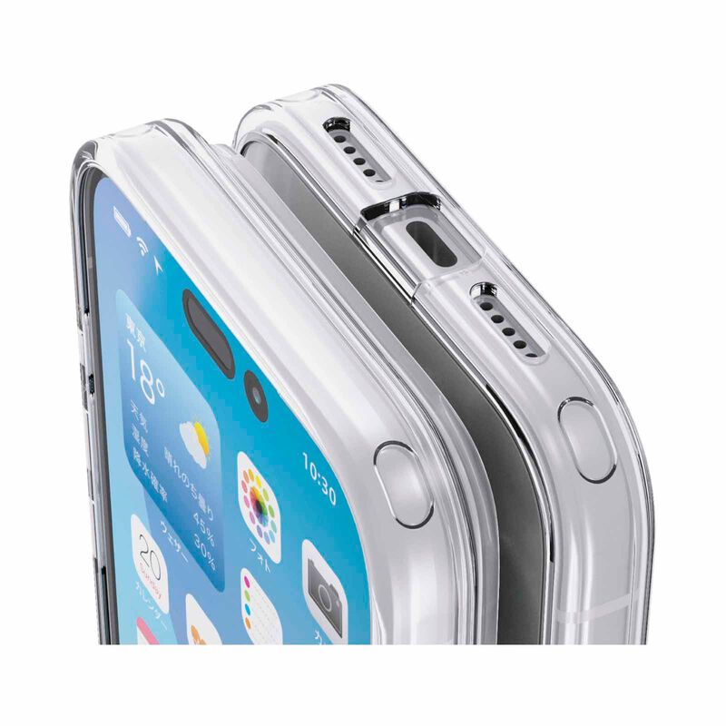ELECOM Iphone 17 Pro Hybrid Case Glass Standard With Metal Ring PM-A25CHVCG1CR-image 4