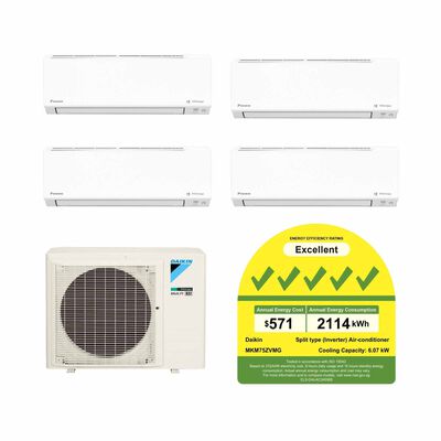 DAIKIN Daikin 7.5kwh Condenser Ismile Eco+ Series System 4 (9000btu X 3, 18000btu X 1) MKM75ZVMG+CTKM25ZVMG X 3/CTKM50ZVMG