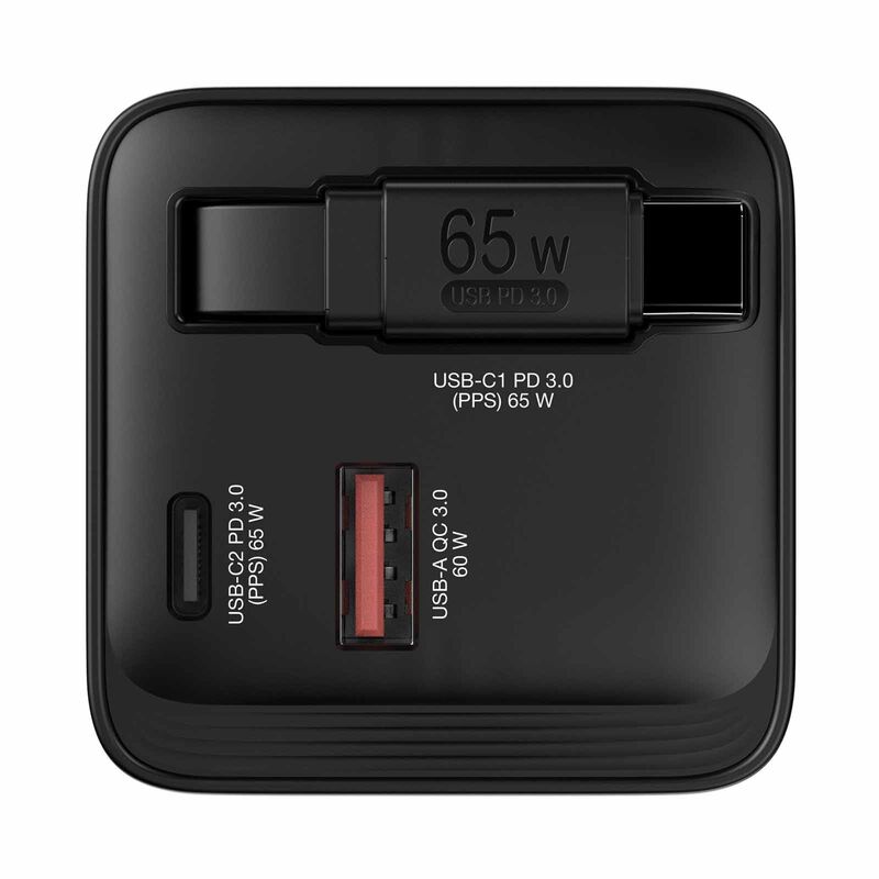 VERBATIM Gan Charger 65w 2 Port Cable Display Us/uk/eu VM32217-image 3