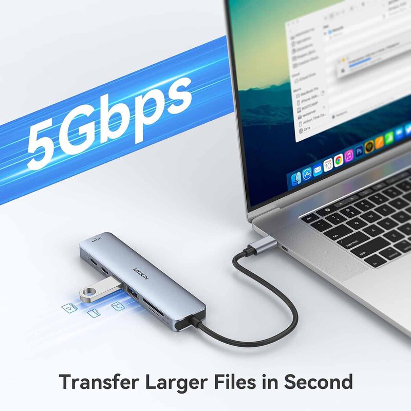 MOKIN 7 In 1 Usb-c To Hdmi 4k/60hz+usb-c3.0+2usb-a 3.0+sd/tf+pd Charging Hub MK-MOUC0119-image 5