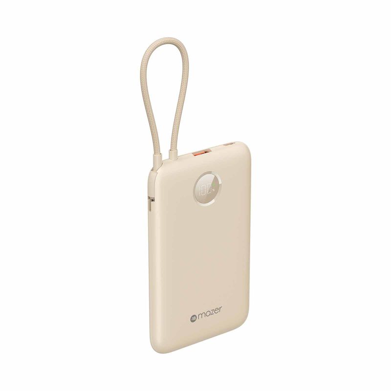 MAZER Powercharge Link 10,000mah Built-in Usb-c Cable Pd20w Power Bank-cream M-PC20LINK10V2-CM-image 5