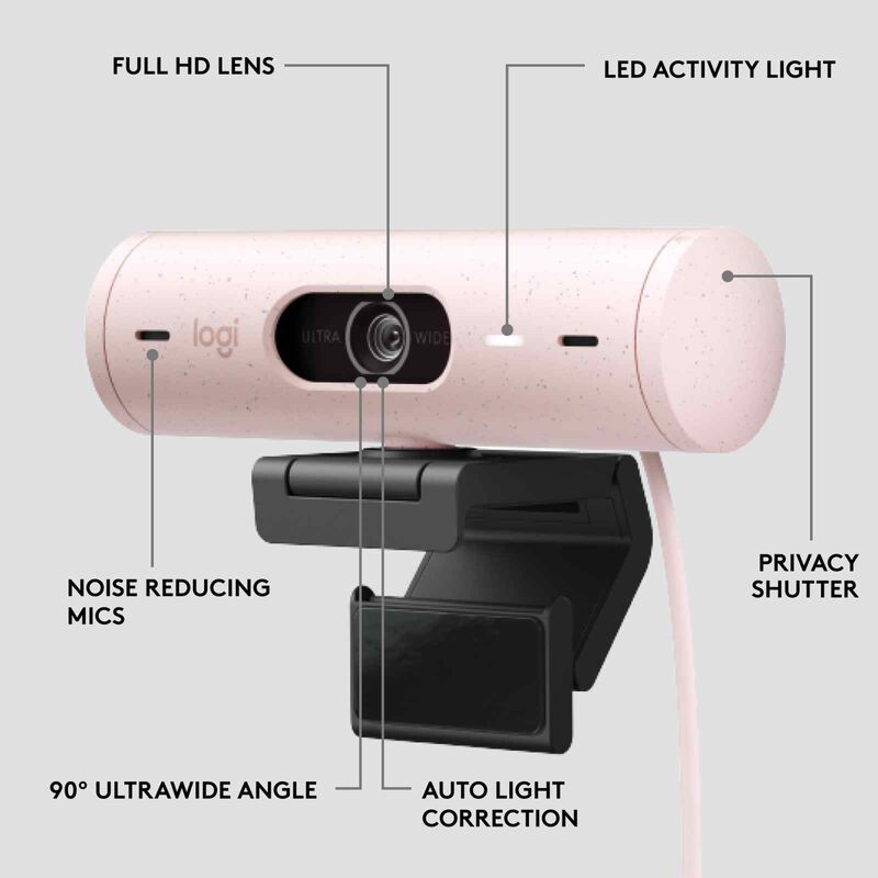 LOGITECH Brio 500 Full Hd Webcam - Rose 960-001433-image 8