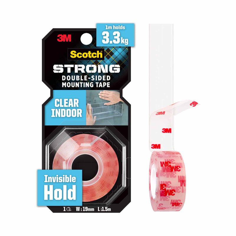 3M SCOTCH Scotch Clear Double-sided Mounting Tape 410-s19, 19mmx1.5m 410-S19-image 1