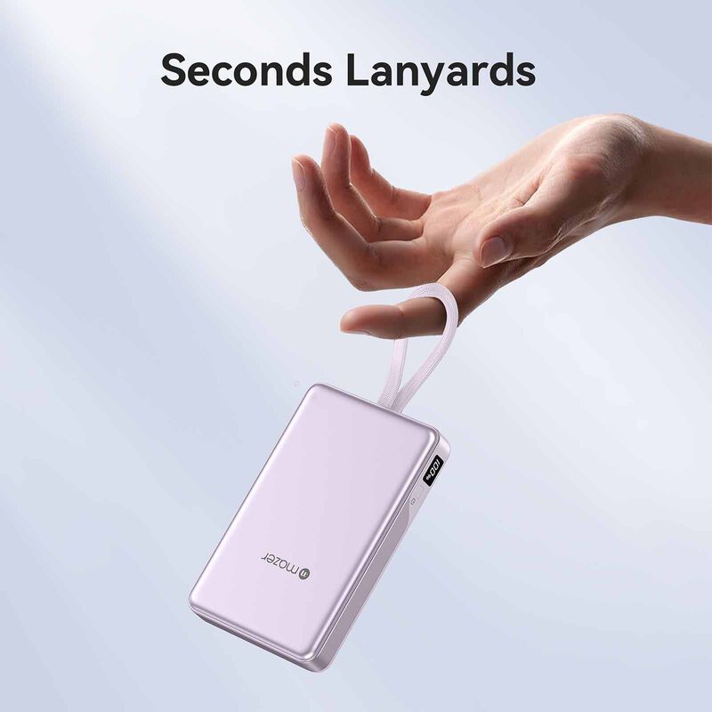 MAZER Powercharge Link 10,000mah Pd35w With Built-in C-cable Powerbank - Lavendar M-PC35L10V3-LD-image 6