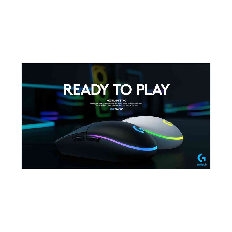 LOGITECH G203 Lightsync Rgb Wired Mouse Black 910-005790-image 3