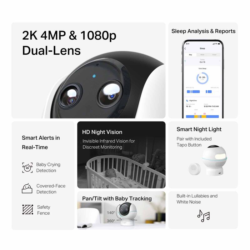 TP LINK Pan/tilt Smart Ai Baby Monitor TAPO C840-image 8