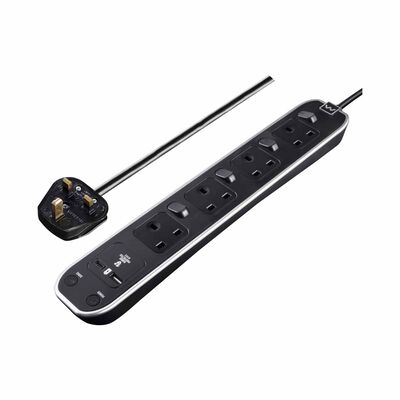 MASTERPLUG Individually 4 Gang Switched Surge Extension 3m SWSRGUAC2043PB