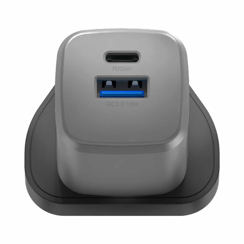ENERGEA Ampcharge Gan20, 1c1a Pd/qc3.0 Wall Charger,20w (uk) - Gunmetal CHR-AC-GAN20UK-image 3