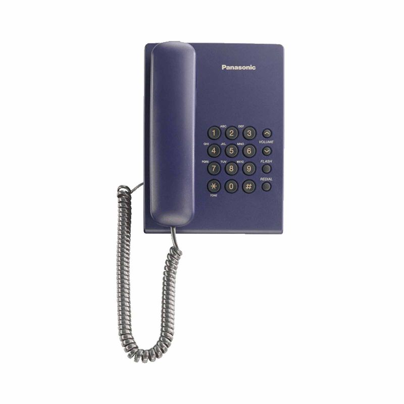 PANASONIC Corded Desk Phone Integrated Phone System(blue) KX-TS500MXC-image 1