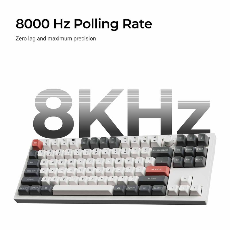 KEYCHRON Q3 Ultra 8k 80% 87 Key Black Knob Rgb Hot-swap Silk Pom Banana Switch KYCN-Q3U-M4-image 4