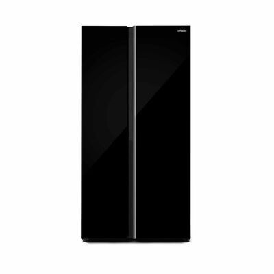 HITACHI Side By Side Door Fridge (656l) Glass Black HRSN9713ESGBKSG