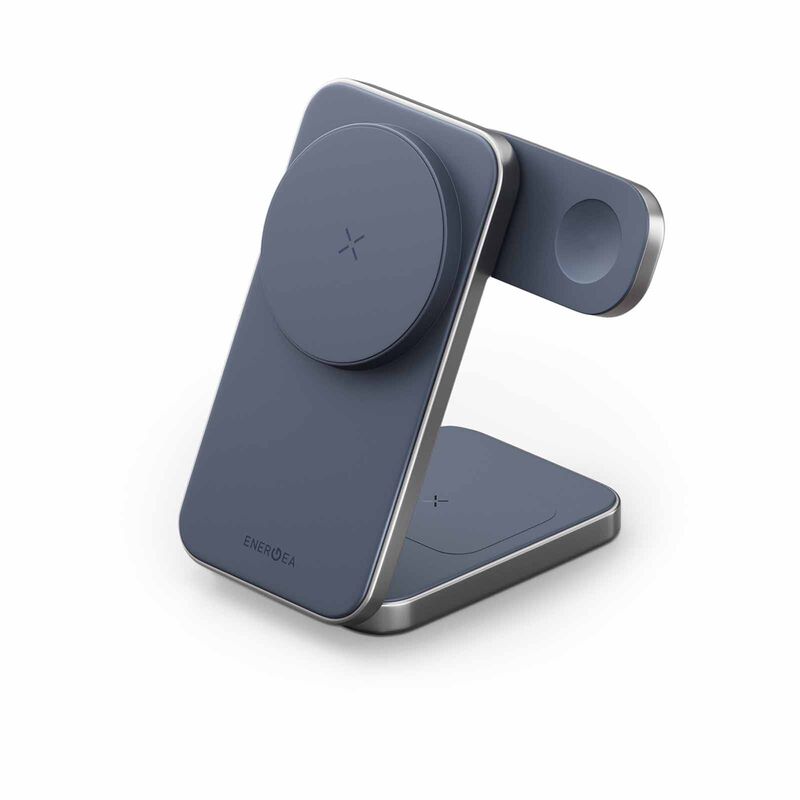 ENERGEA Magtrio Plus, 3in1 Foldable Qi2 Magnetic Fast Wireless Charger - Blue MAG-TRIOPLUS-BLU-image 1