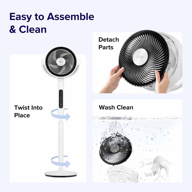 LEVOIT Pedestal Circulation Dc Fan - White LV-R432FAN-UK-image 5