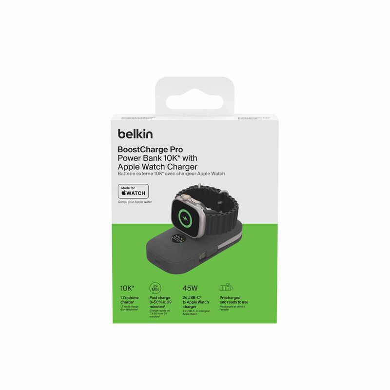 BELKIN 10k Power Bank W/cbl & Watch Chrgr Black BPD012FQBK-image 4