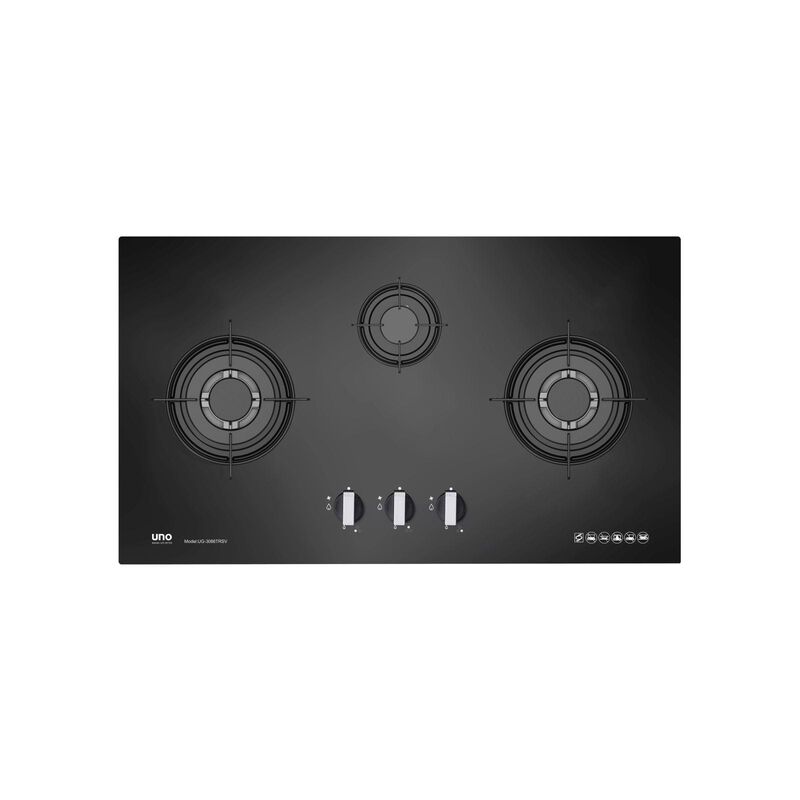 UNO 3 Burner Glass Hob (90cm) (exclude Installation) UG3086TRSV-image null