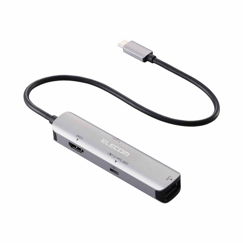 ELECOM 4 In 1 Docking Statio Hdmi/lan/1x Usb 3.2(gen 1) Pd100w DST-C29SV-image 1