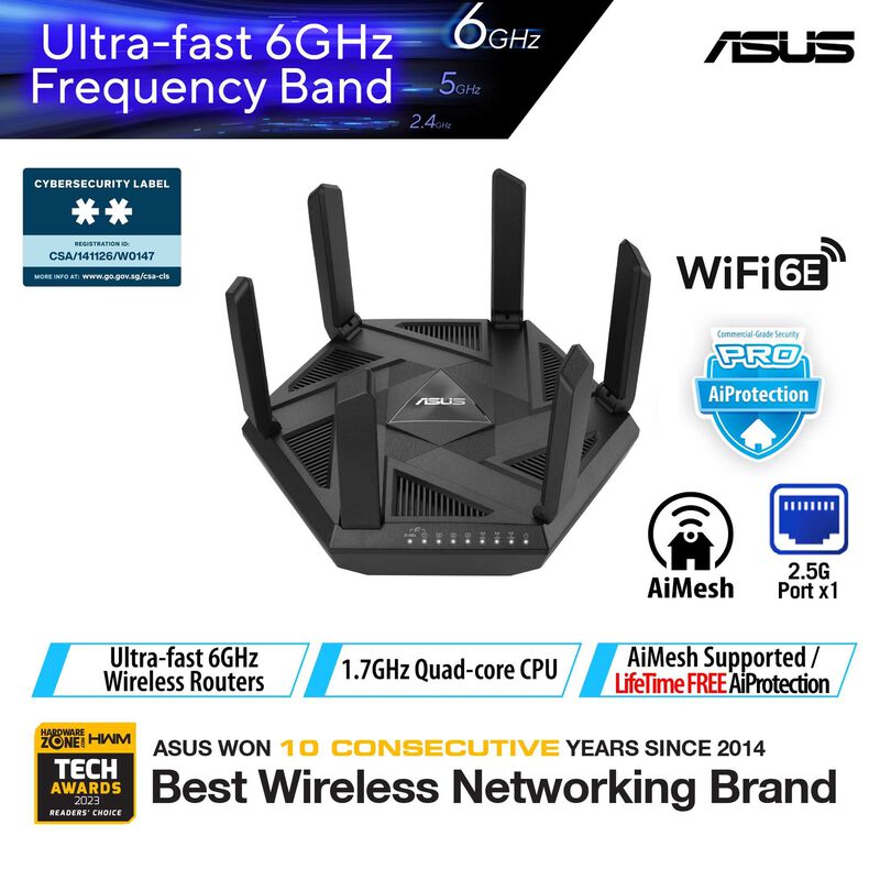 ASUS Rt-axe7800 Wifi 6e Tri-band Router RT-AXE7800-image 3