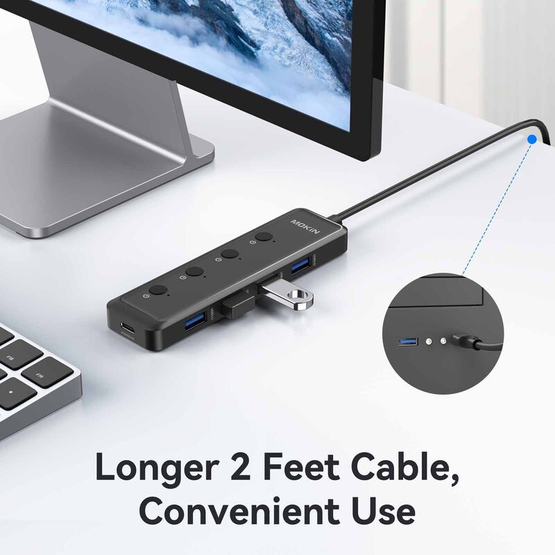 MOKIN 5 In 1 Usb A To 4*usb A3.0+usb-c Dc Hub MK-MOUC5708-image 7