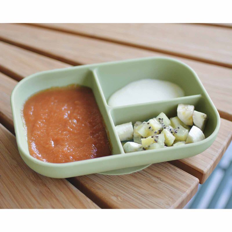 BEABA Suction Divided Plate - Sage Green (online) SILICONE-image 4