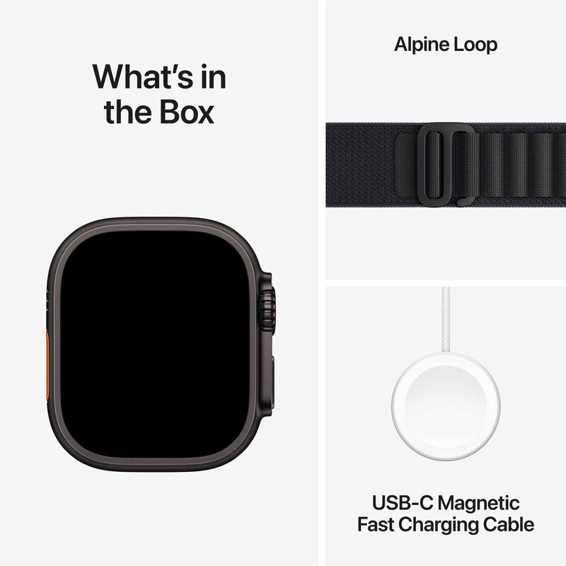 APPLE Watch Ultra 3 Gps + Cellular 49mm Black Titanium Case With Black Alpine Loop - Small MF0Q4X/A-image 4