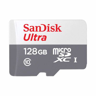 SANDISK Ultra Microsdxc 128gb, C10, Uhs-1, 100mb/s R, 3x5 SDSQUNR-128G-GN3MN