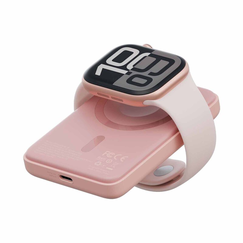 BAZIC Gopower Snap 5k, 3in1 5000mah Wireless Powerbank With Apple Watch Charger - Peach GPW-SNAP5K-PNK-image 2