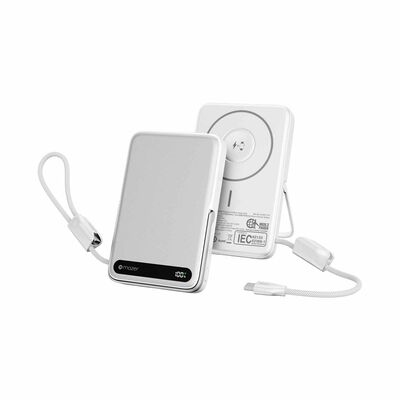 MAZER Maglink 10,000mah Magnetic 15w/apple Watch Charging/usb-c Pd27w Cable Power Bank-silver M-MAGLINK19-SV