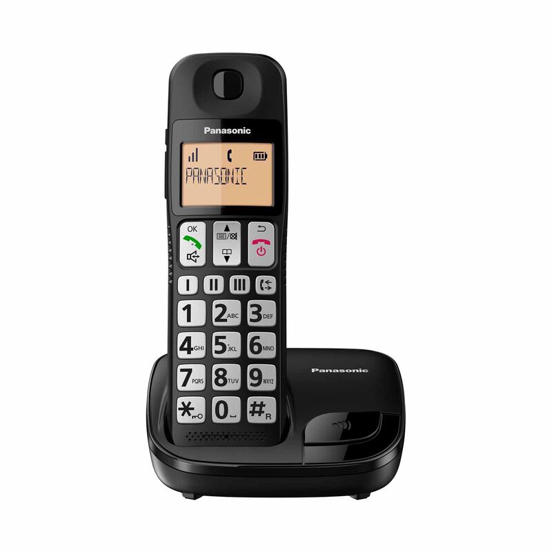 PANASONIC Single Dect Phone Amber Backlit Display (black) KX-TGE110CXB-image 4