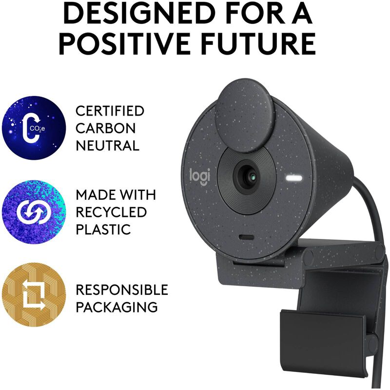LOGITECH Brio 300 Full Hd Webcam - Graphite (iy) 960-001437-image 5