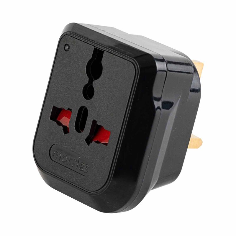 MORRIES Travel Adaptor With Neon Light Black MS-3106N-BK-image 2
